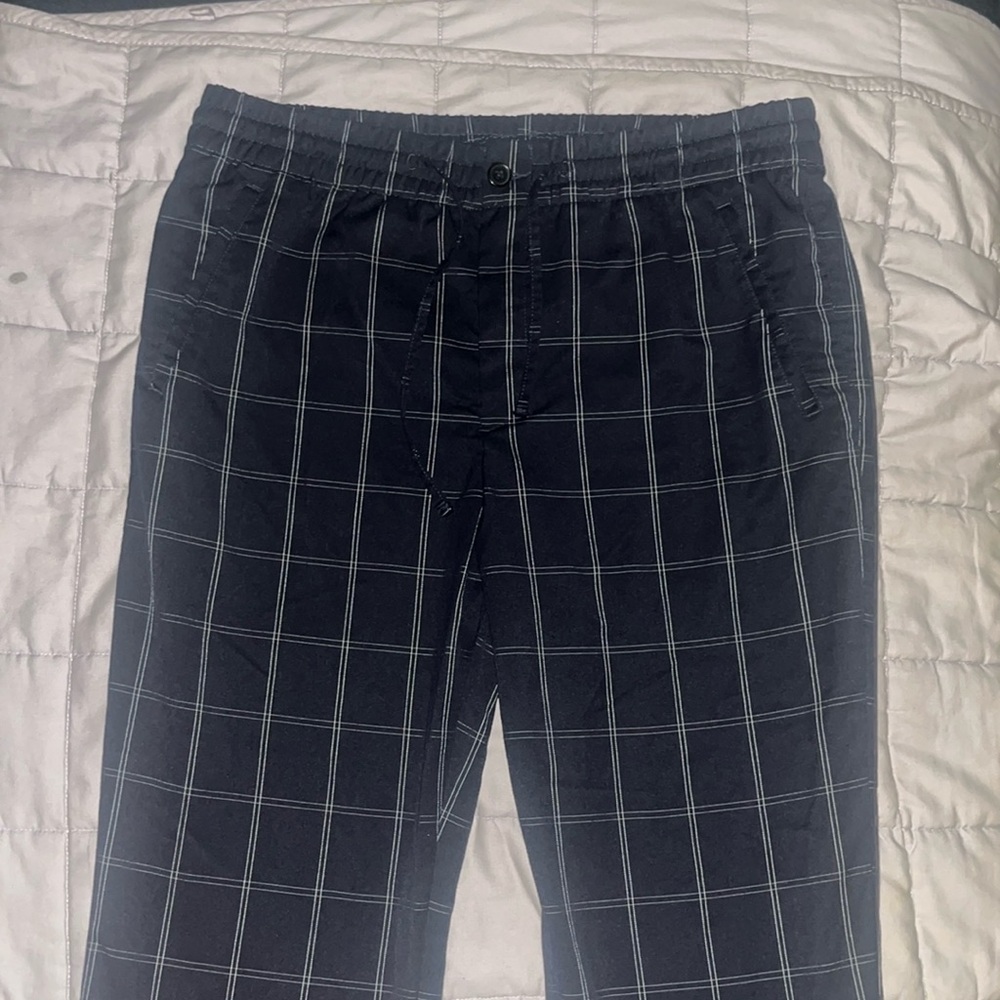 Plaid H&M pants size L Black